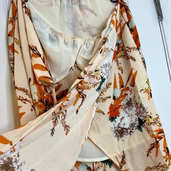 NWOT BerryGo Women's Sexy Deep V Neck Backless Floral Print Split Maxi Dress - Picture 12 of 13